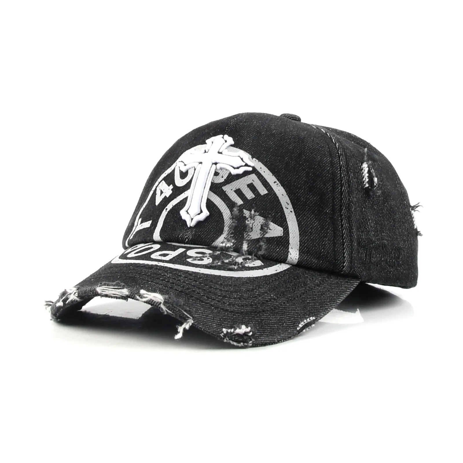 6-Panel Baseball Cap with Flat Embroidery and 3D Embroidery